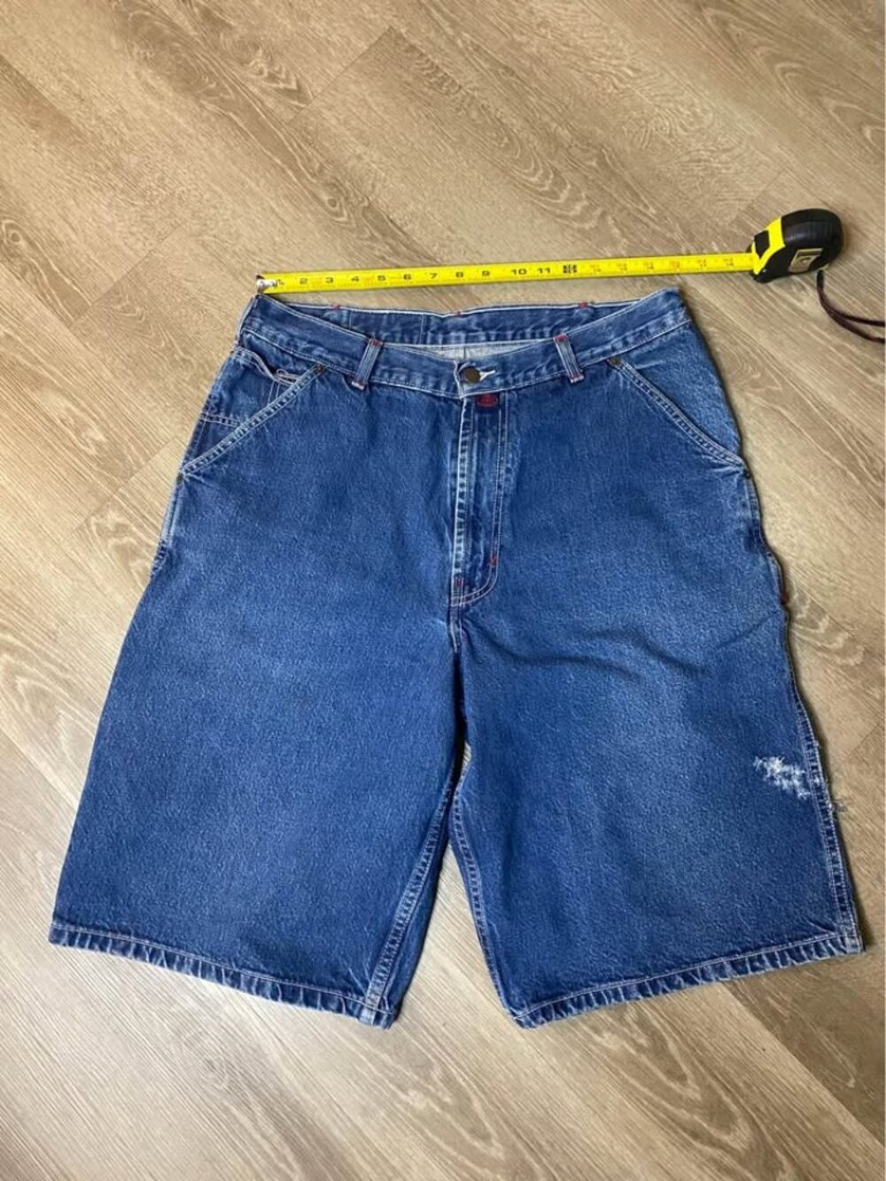 Vintage Y2K Cross Colours Baggy Carpenter Denim Shorts – Size 32 – Embroidered